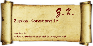 Zupka Konstantin névjegykártya